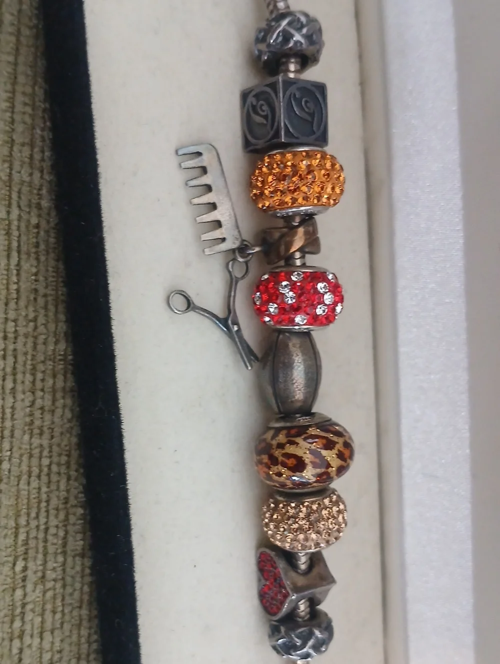 Kay Jewelers Silver Bracelet with Red and Gold Charms
